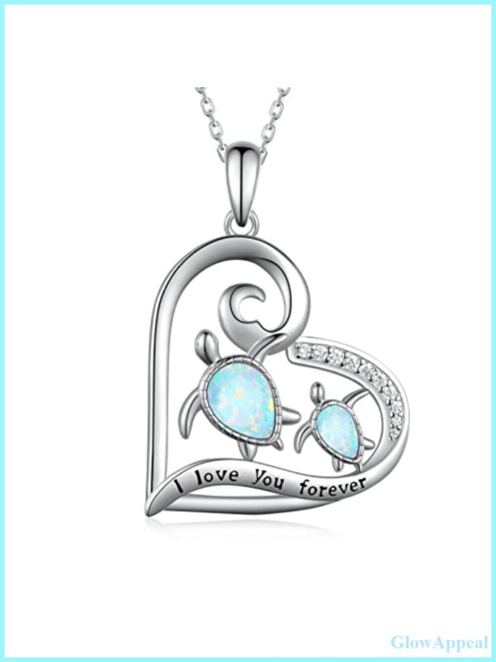 925 Sterling Silver Opal Turtle Pendant Necklace 18in Adjustable Chain